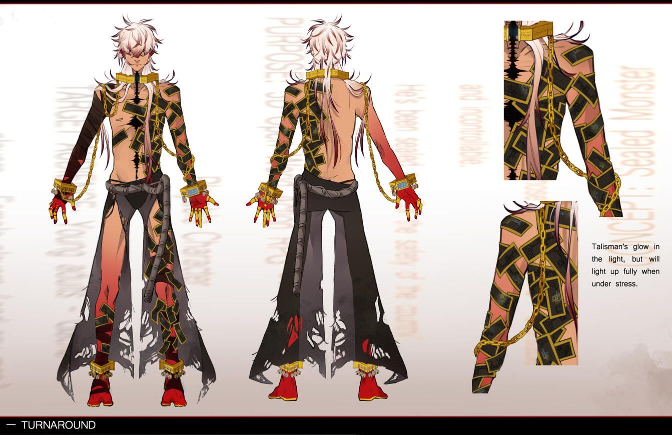 Full color turnaround at the end of a concept art project.